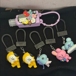 BT21 Character Keychains and Hand Sanitizer Holder